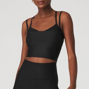 Alo Black Airlift Double Check Bra Tank